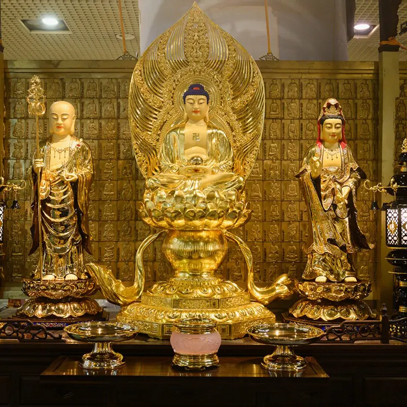 128cm 台湾金メッキ純銅仏像