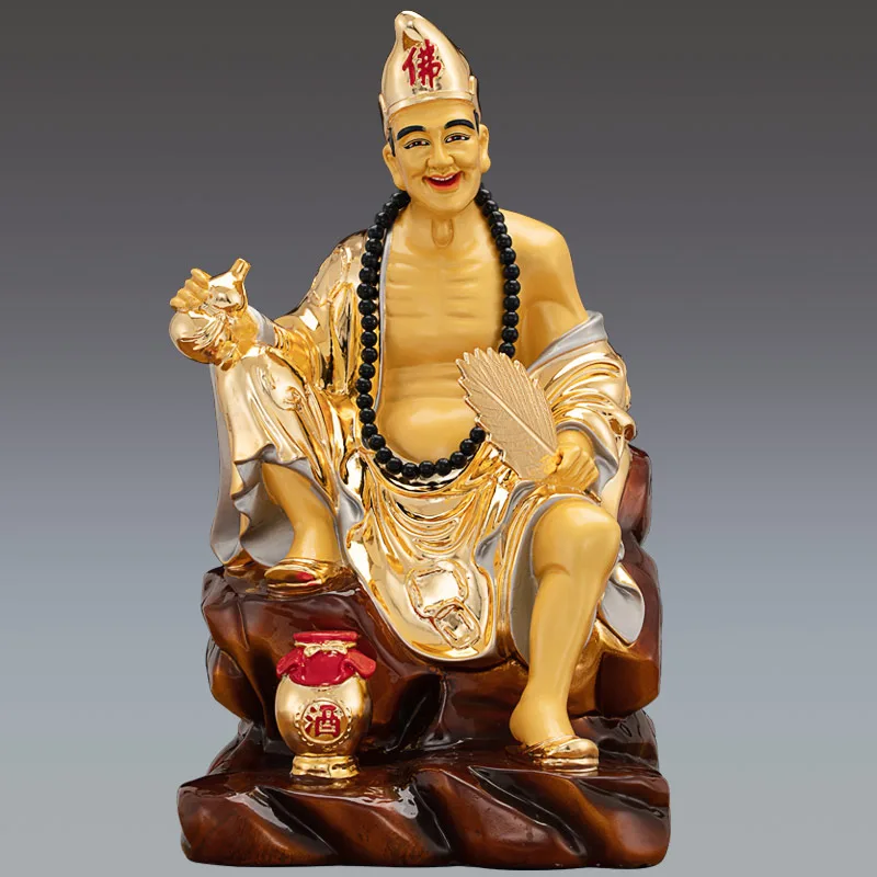 16 インチ金メッキ多色ブロンズ Ji Gong 像