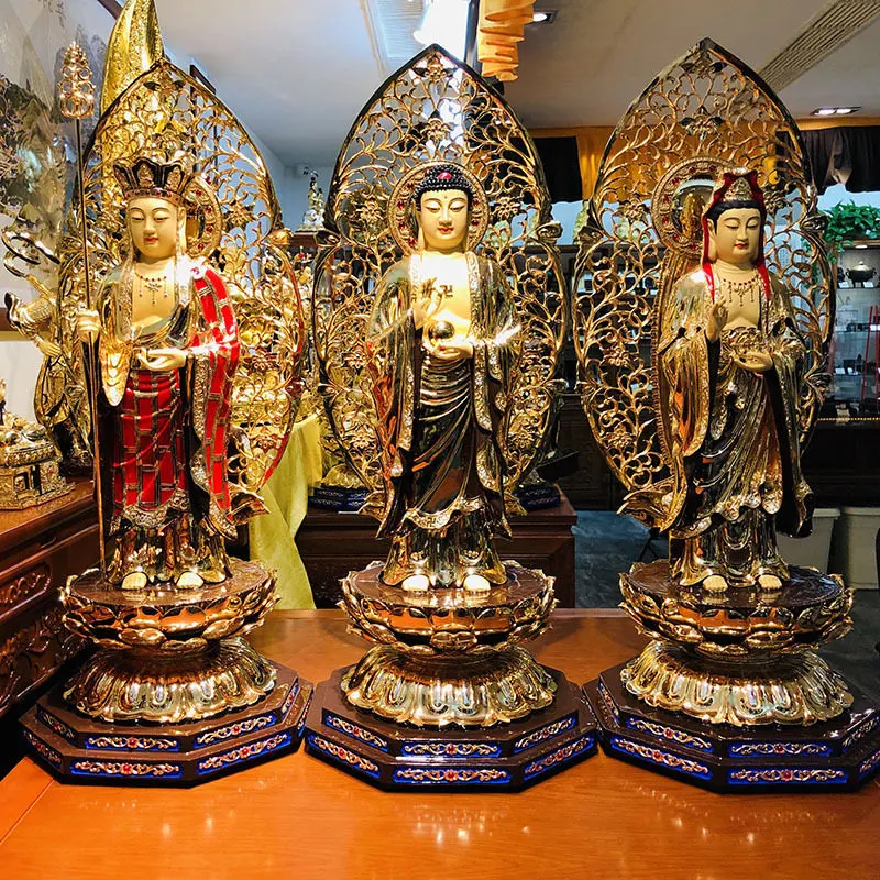 16 インチの金メッキ純銅仏像