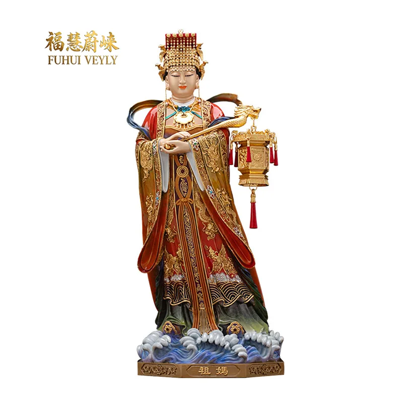 鋳造銅像媽祖像