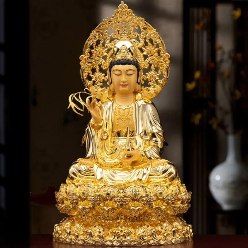 金箔蓮華観音菩薩像