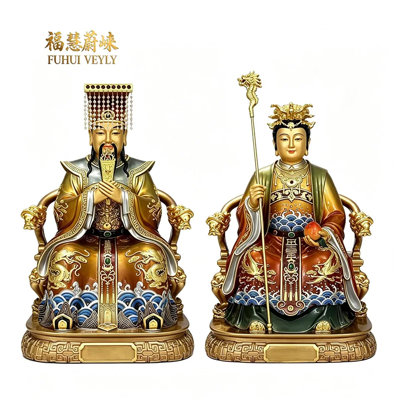 多彩金箔玉皇王母像